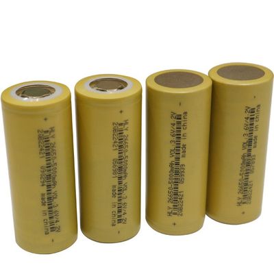Sel Baterai Li Ion Bersertifikat FCC 26650 5000MAh Untuk Skuter Listrik