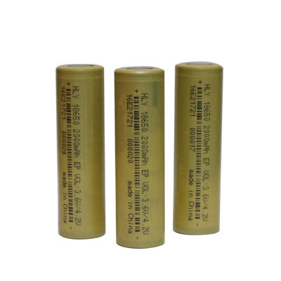 Kepadatan Energi Tinggi 18650 Baterai Lithium Ion 3.6V 2000mAh Untuk Alat Berkebun