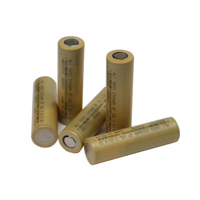 Baterai Li Ion Isi Ulang Tingkat Tinggi Silinder 2000mAh 18650 RoHS Untuk Alat Listrik