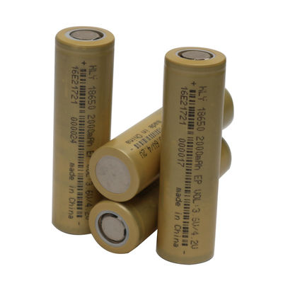 Baterai Li Ion Isi Ulang Tingkat Tinggi Silinder 2000mAh 18650 RoHS Untuk Alat Listrik