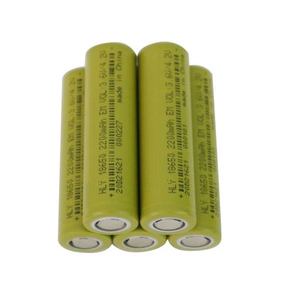 Sel Baterai Lithium Ion 2200mah 18650 Ringan Isi Ulang UN38.3 HLY