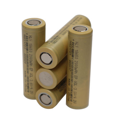 18650 3.6 Volt 2000mAh Rechargeable Solar Battery Cells Untuk Elektronik Rumah / Ebike