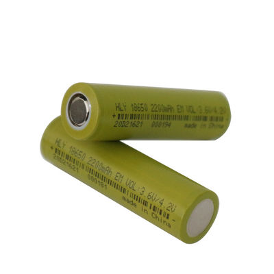 Sel Baterai Isi Ulang Lithium Ion 3.6V Silinder Keselamatan Tinggi 2200mah 18650